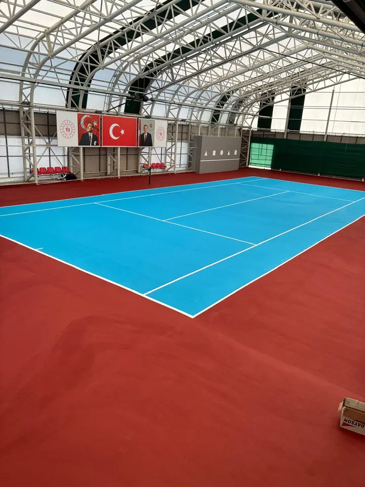 Sinop kapalı tenis kortu zemin kaplama – uygulama sonrası 4